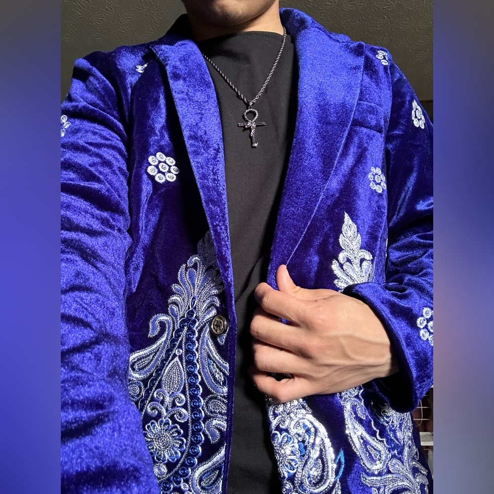 The "Percival" Velvet Slim Fit Blazer Suit Jacket